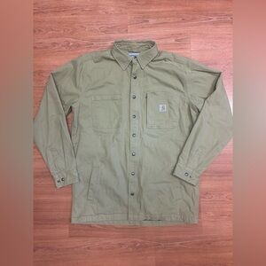 Carhartt Canvas Work Jacket Shirt Blanket Lined Large L Tall